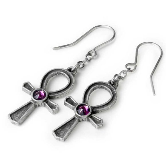 Alchemy Gothic Ankh Of Osiris Dangling Earrings - Picture 2 of 4